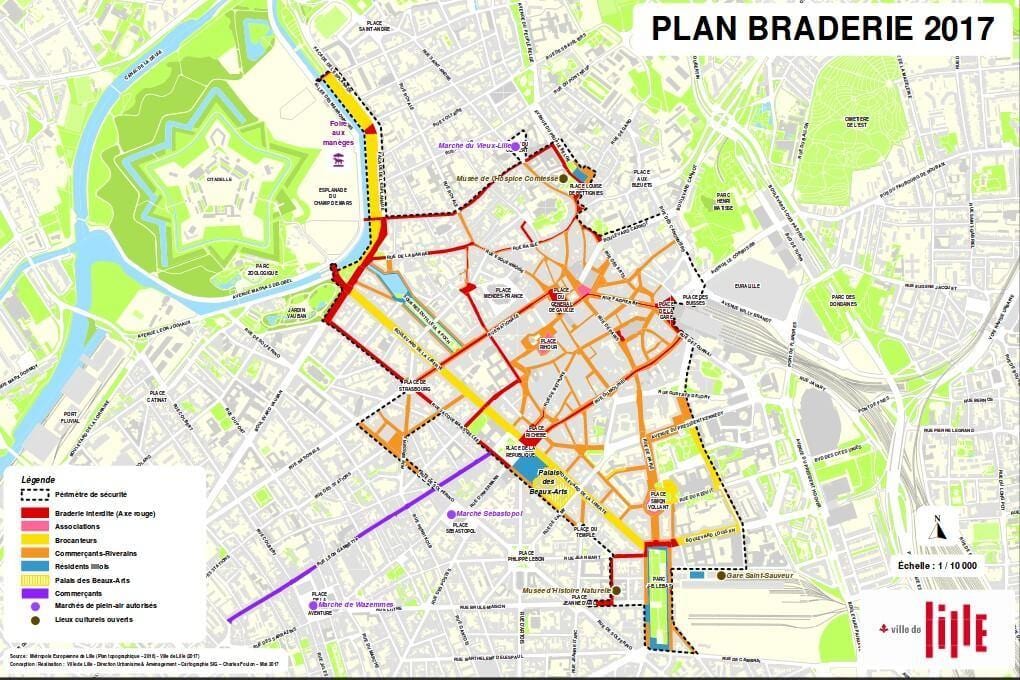 mapa de la braderie de Lille