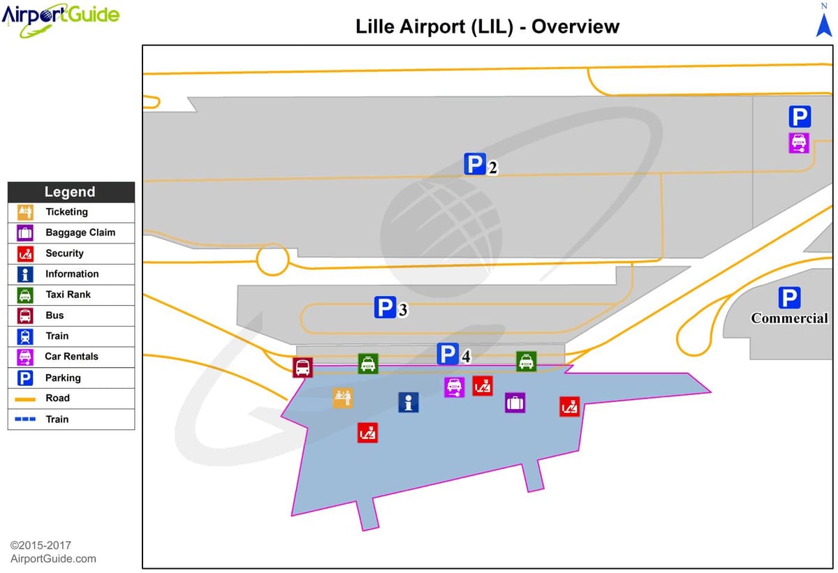 mapa de Lille aeropuerto