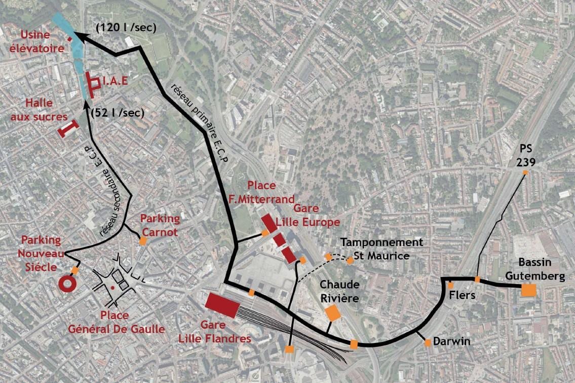 mapa de Lille barco