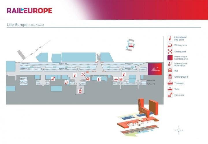 Estación de tren Lille europe mapa