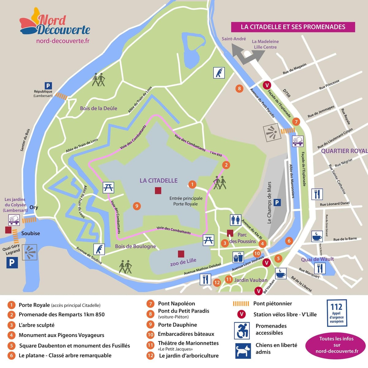 mapa de Lille parque
