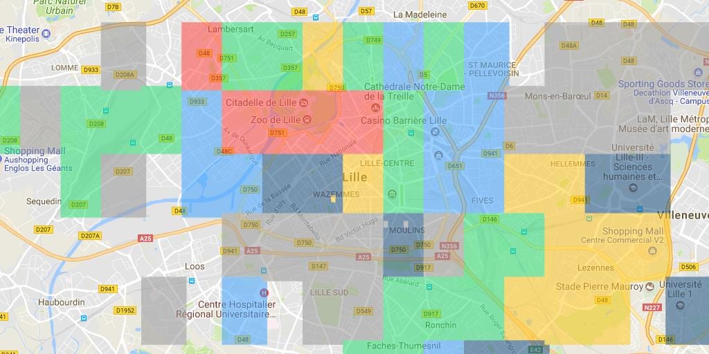 mapa de Lille barrio
