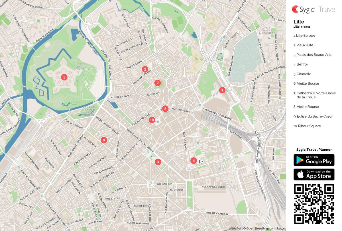 Lille atracciones turísticas mapa