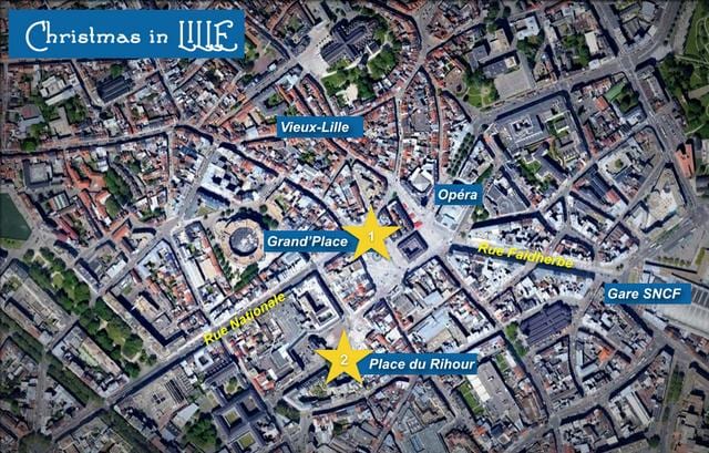 mapa de Lille mercado de navidad