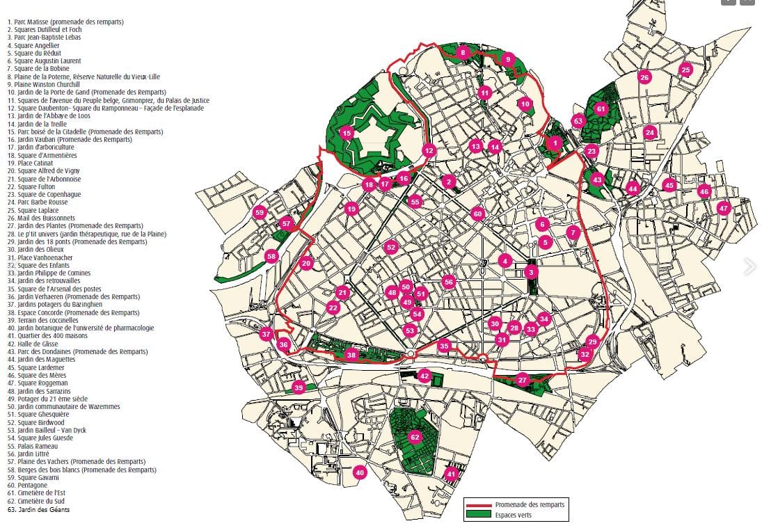 mapa de Lille monumento