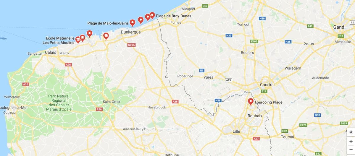mapa de Lille playa