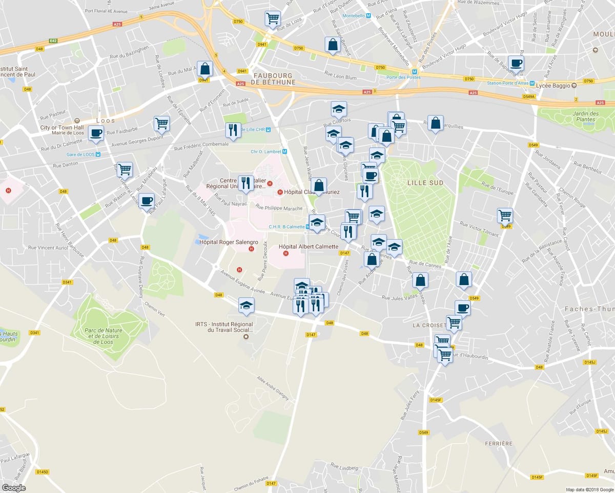 mapa de Lille tienda