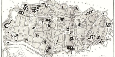 Mapa de Lille antiguo de la ciudad