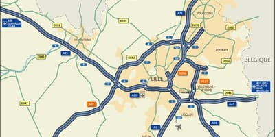 Mapa de Lille carretera
