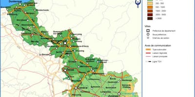 El mapa topográfico de Lille