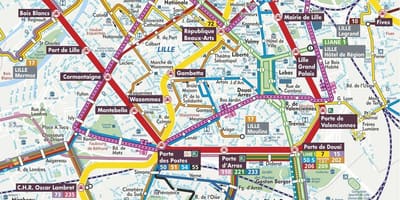 Mapa de calle de Lille, francia
