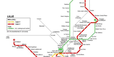 Mapa de tren de Lille
