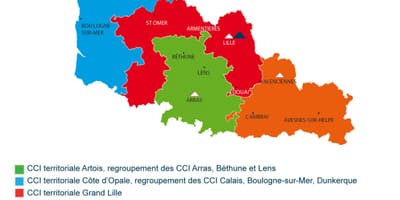 Mapa de la región de Lille, francia